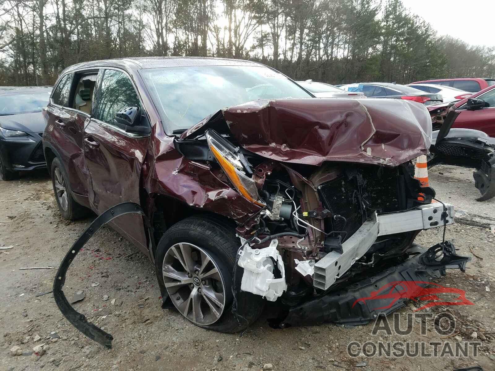 TOYOTA HIGHLANDER 2016 - 5TDZKRFH8GS137228