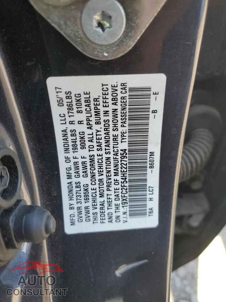 HONDA CIVIC 2017 - 19XFC2F54HE227954
