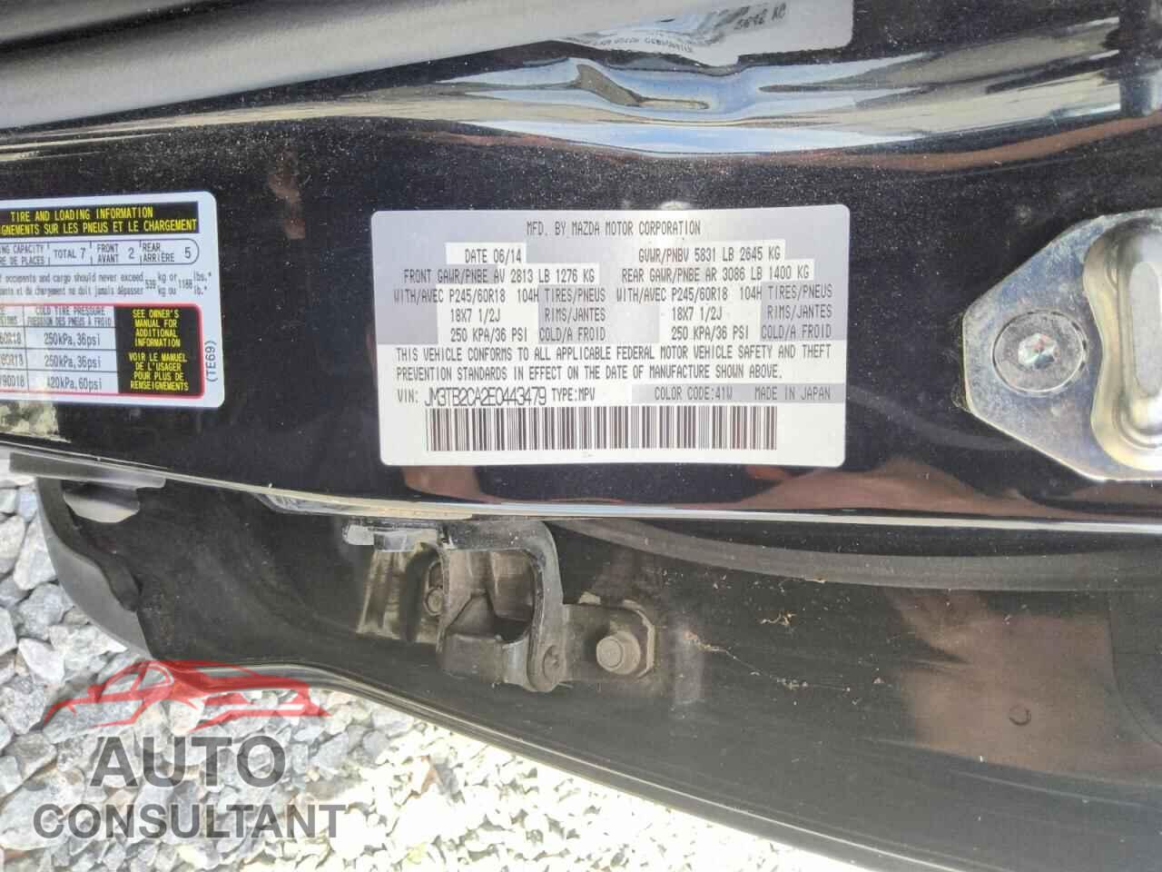 MAZDA CX-9 2014 - JM3TB2CA2E0443479