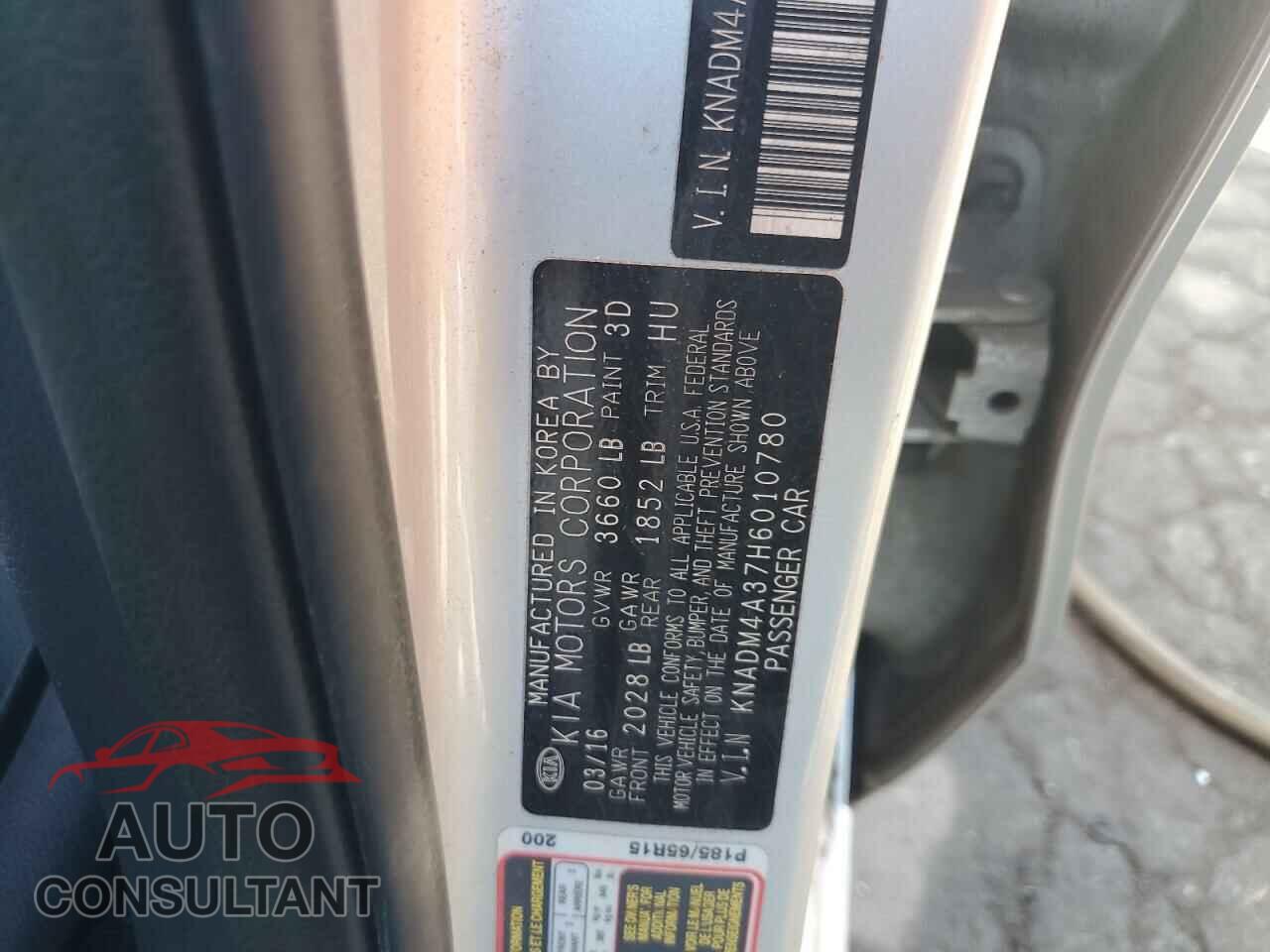 KIA RIO 2017 - KNADM4A37H6010780
