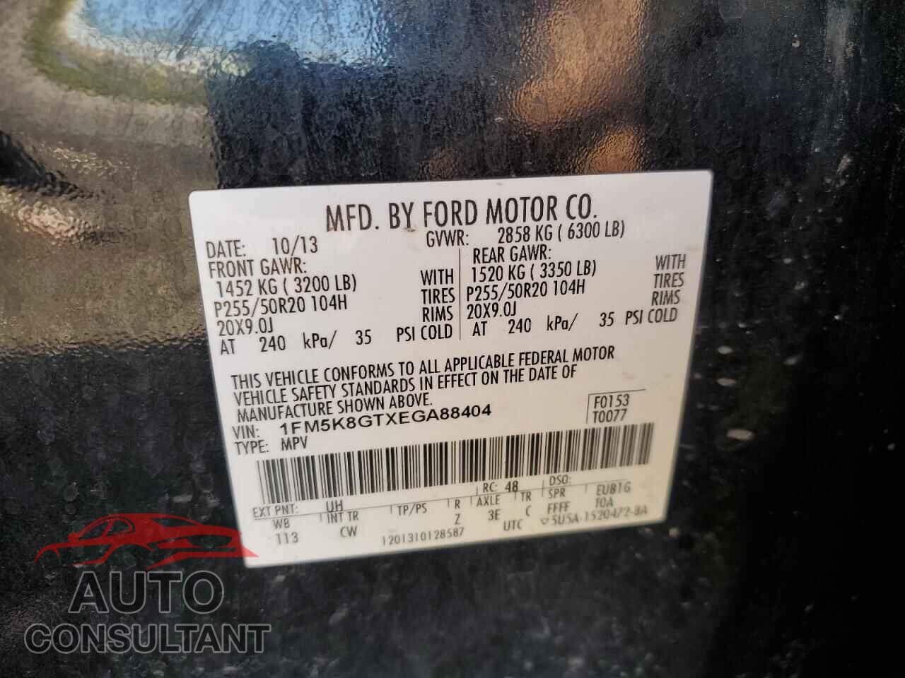 FORD EXPLORER 2014 - 1FM5K8GTXEGA88404