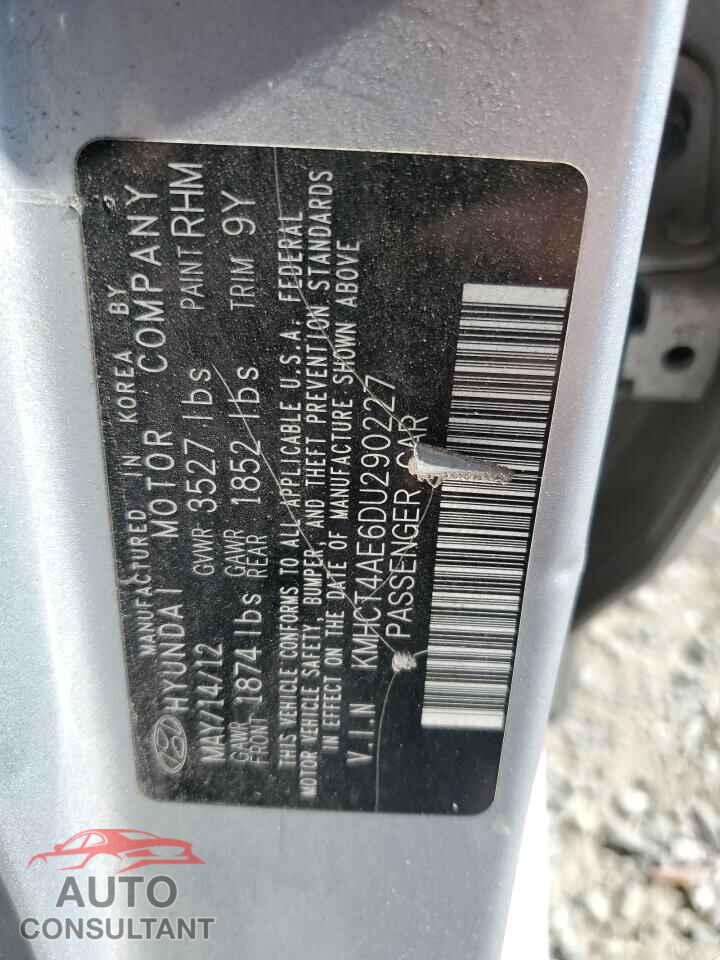 HYUNDAI ACCENT 2013 - KMHCT4AE6DU290227