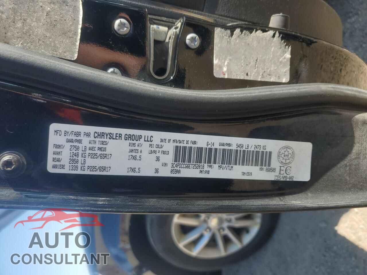 DODGE JOURNEY 2014 - 3C4PDCCG6ET252018