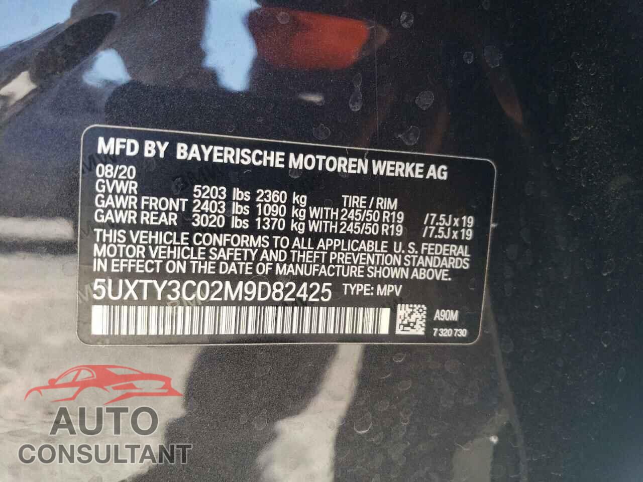 BMW X3 2021 - 5UXTY3C02M9D82425