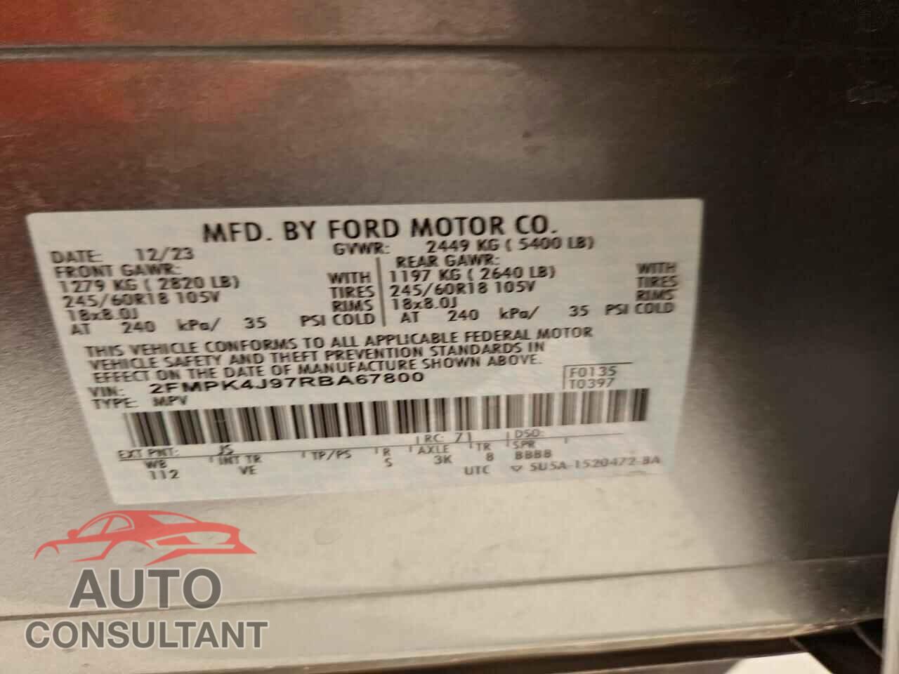 FORD EDGE 2024 - 2FMPK4J97RBA67800