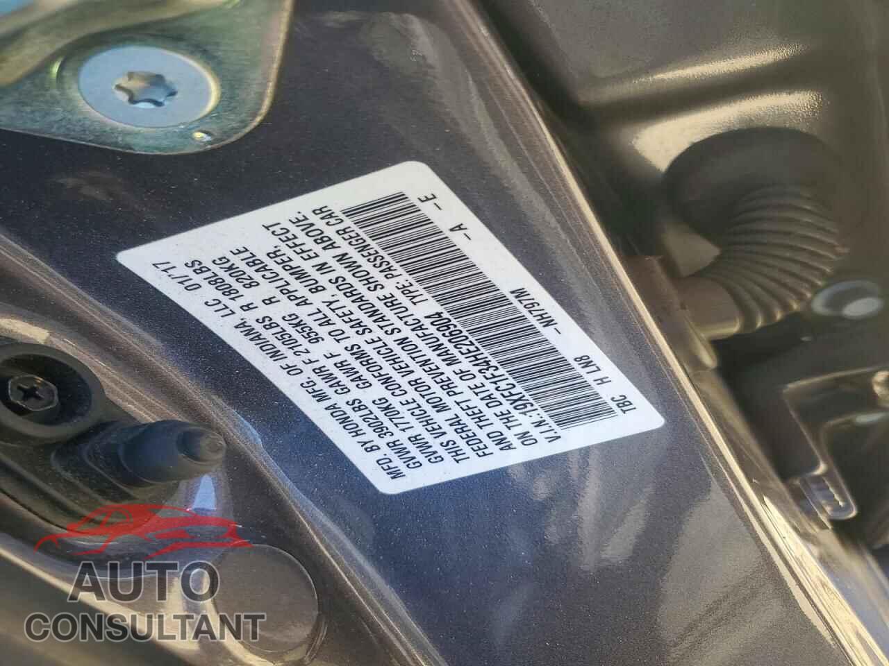 HONDA CIVIC 2017 - 19XFC1F34HE206904