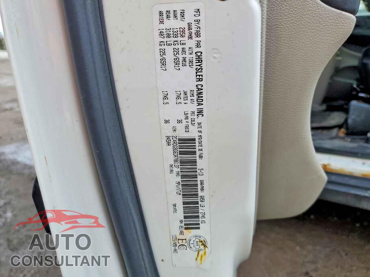 DODGE CARAVAN 2013 - 2C4RDGBG6DR786137