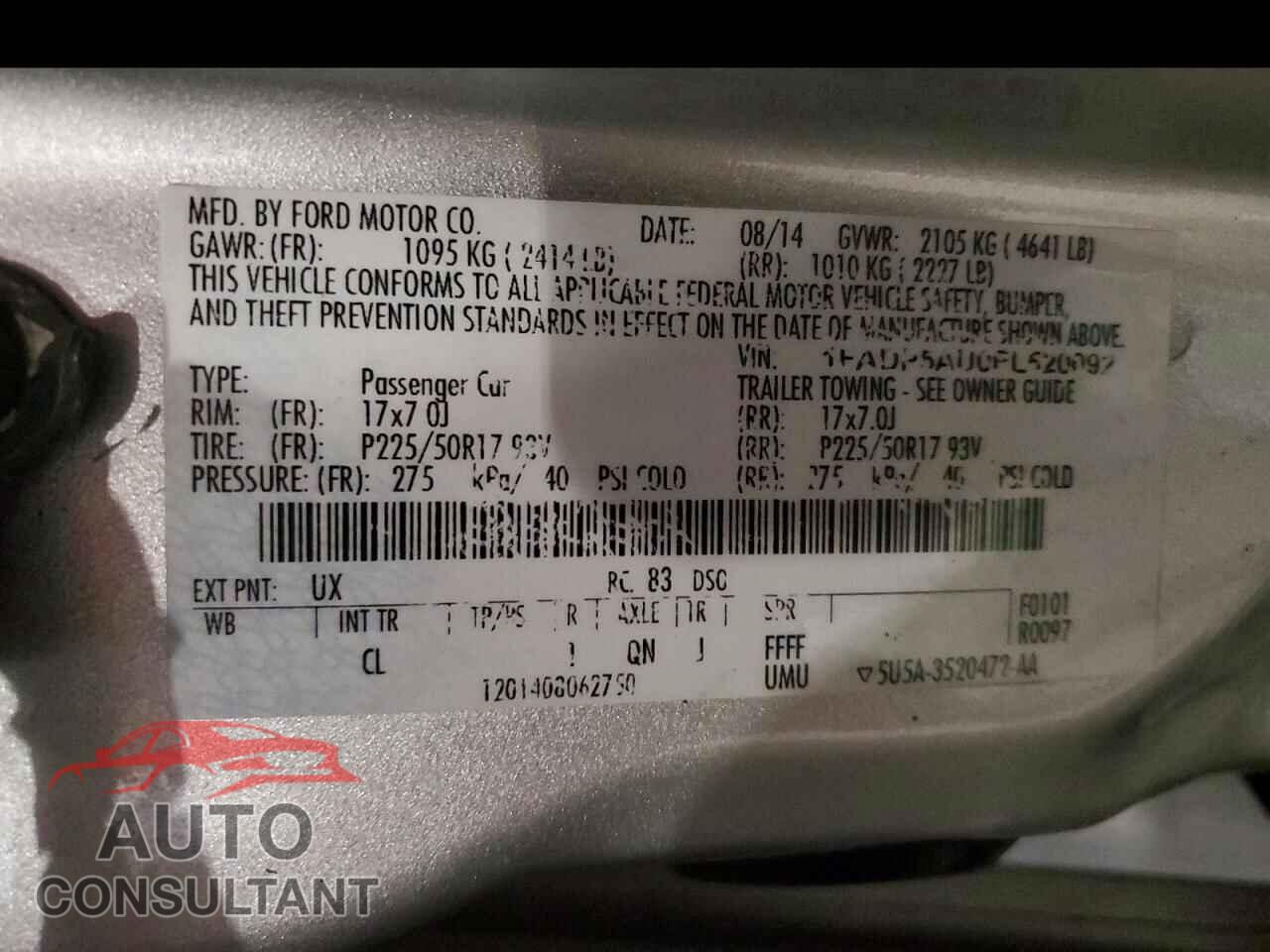 FORD CMAX 2014 - 1FADP5AU0EL520092