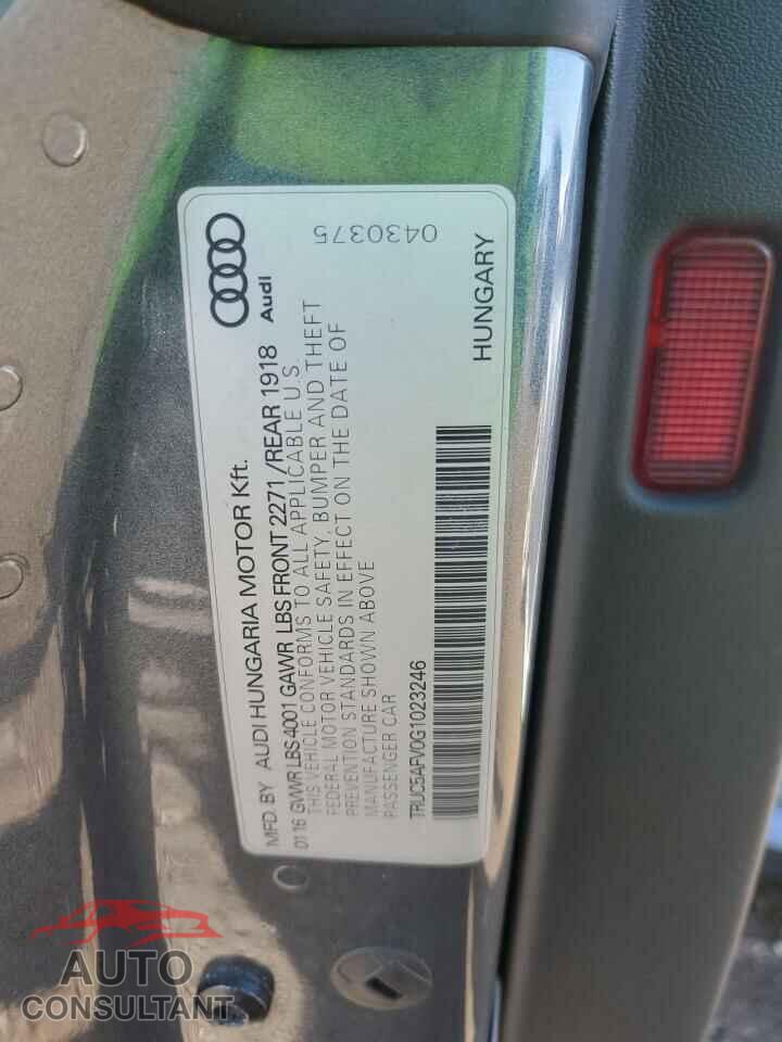 AUDI TT 2016 - TRUC5AFV0G1023246