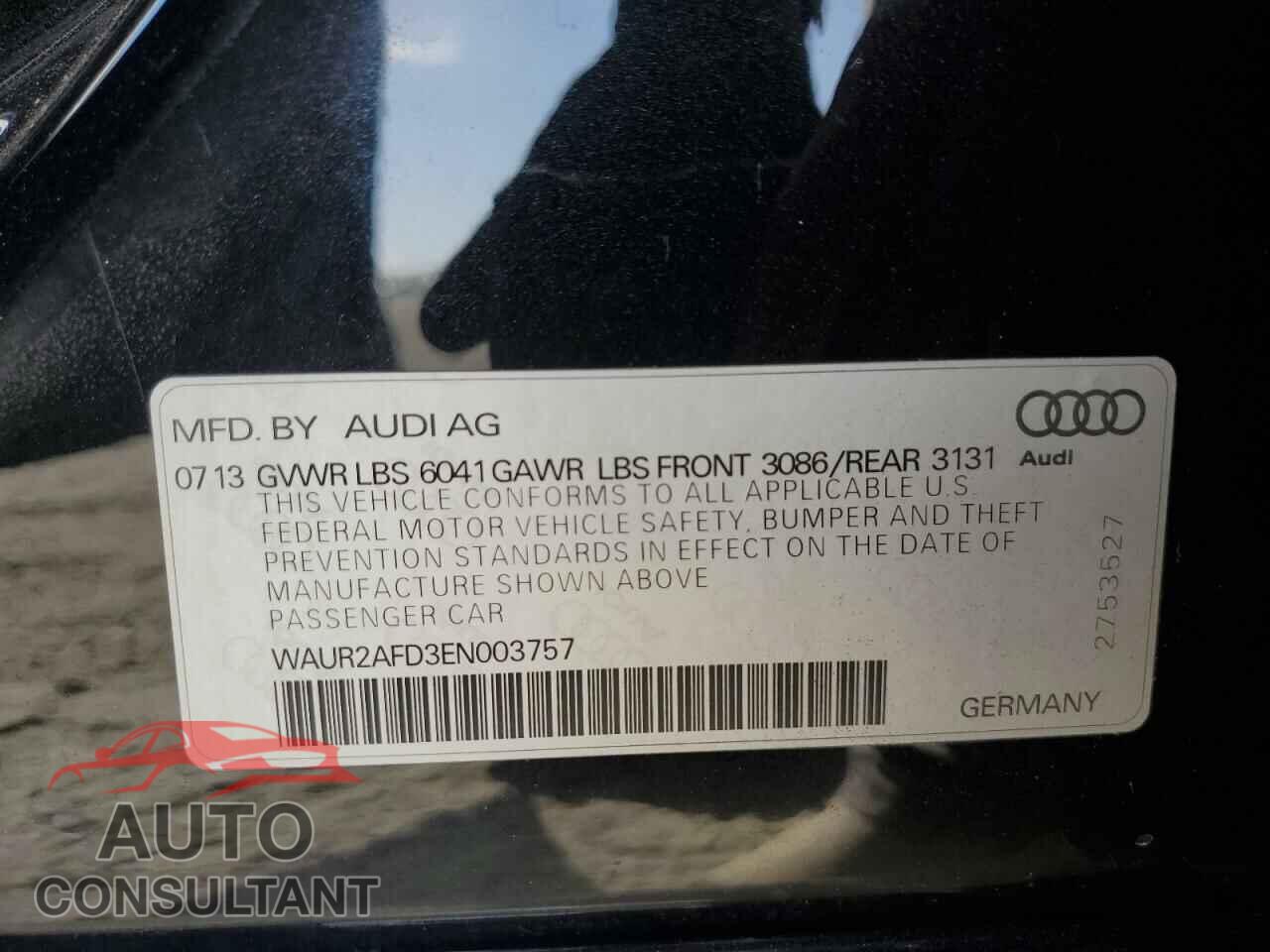AUDI A8 2014 - WAUR2AFD3EN003757