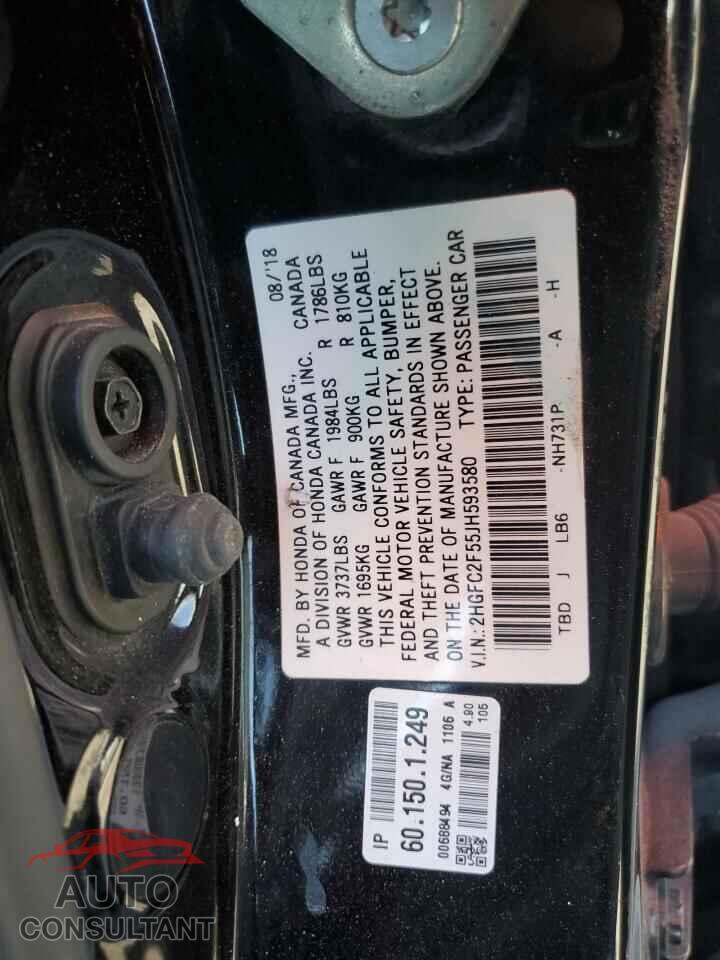 HONDA CIVIC 2018 - 2HGFC2F55JH593580