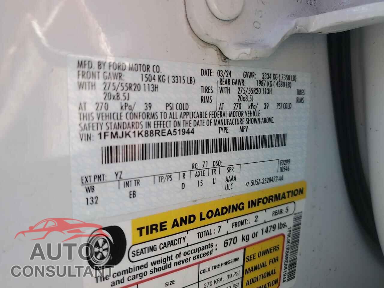 FORD EXPEDITION 2024 - 1FMJK1K88REA51944