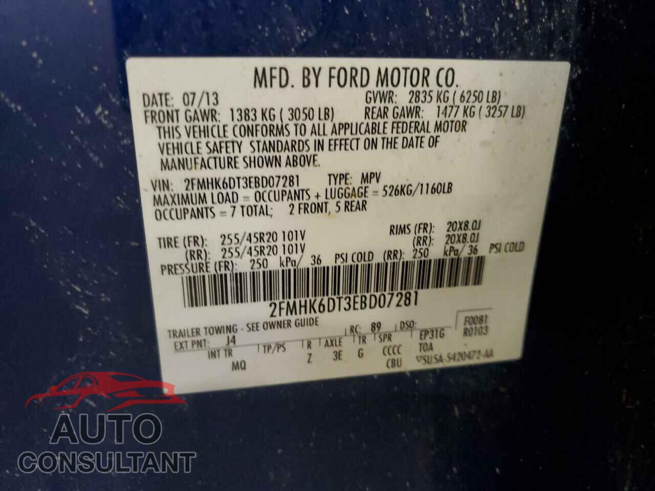 FORD FLEX 2014 - 2FMHK6DT3EBD07281