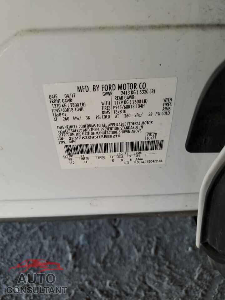 FORD EDGE 2017 - 2FMPK3G95HBB89216