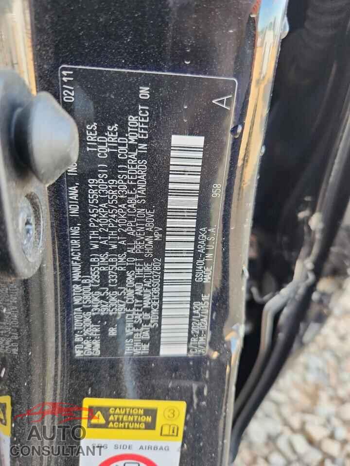 TOYOTA HIGHLANDER 2011 - 5TDYK3EH3BS037802