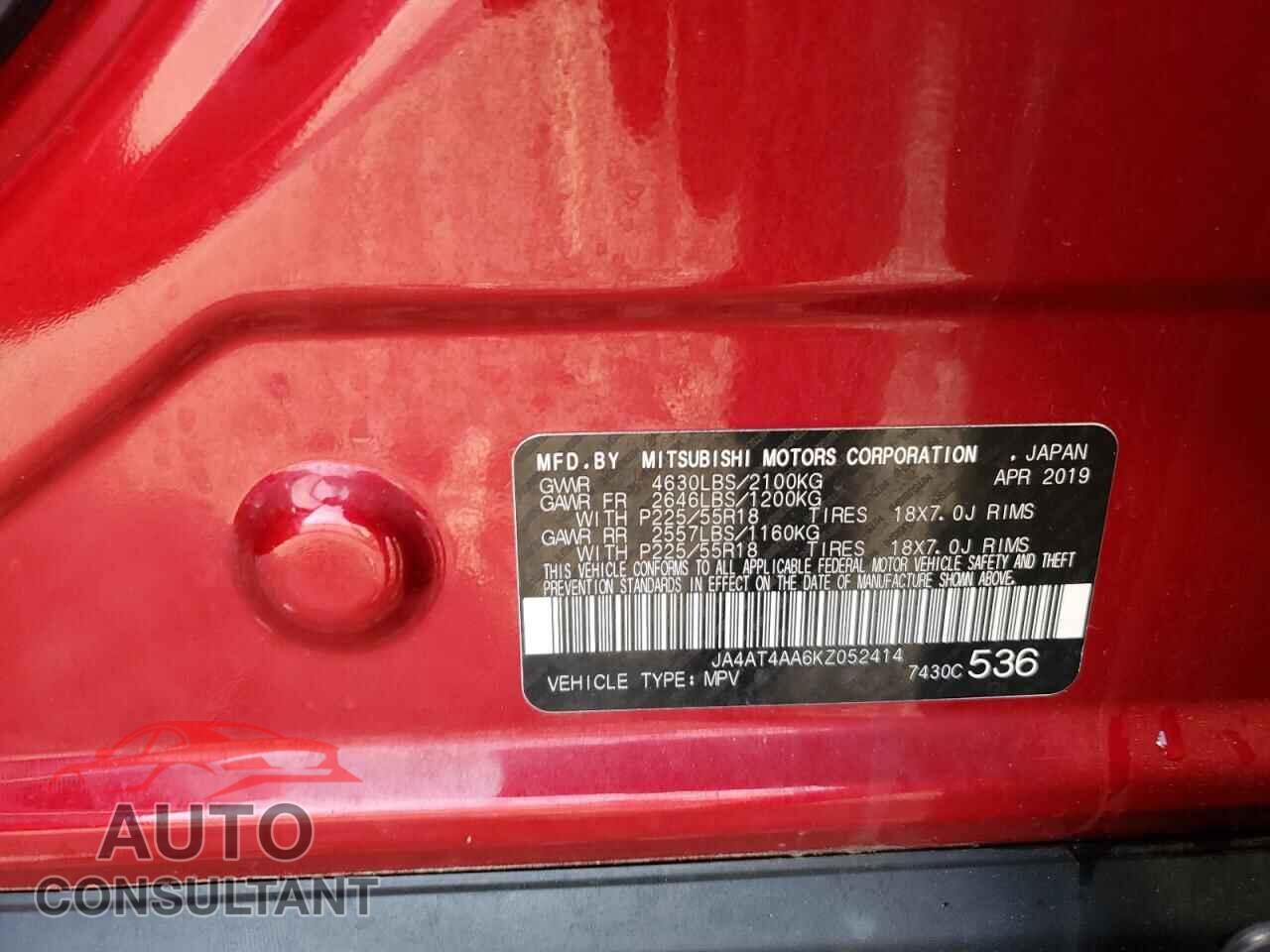 MITSUBISHI ECLIPSE 2019 - JA4AT4AA6KZ052414