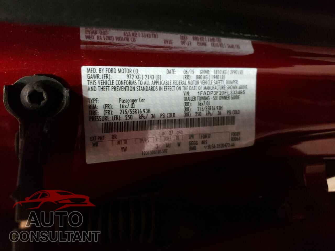 FORD FOCUS 2015 - 1FADP3F20FL333495