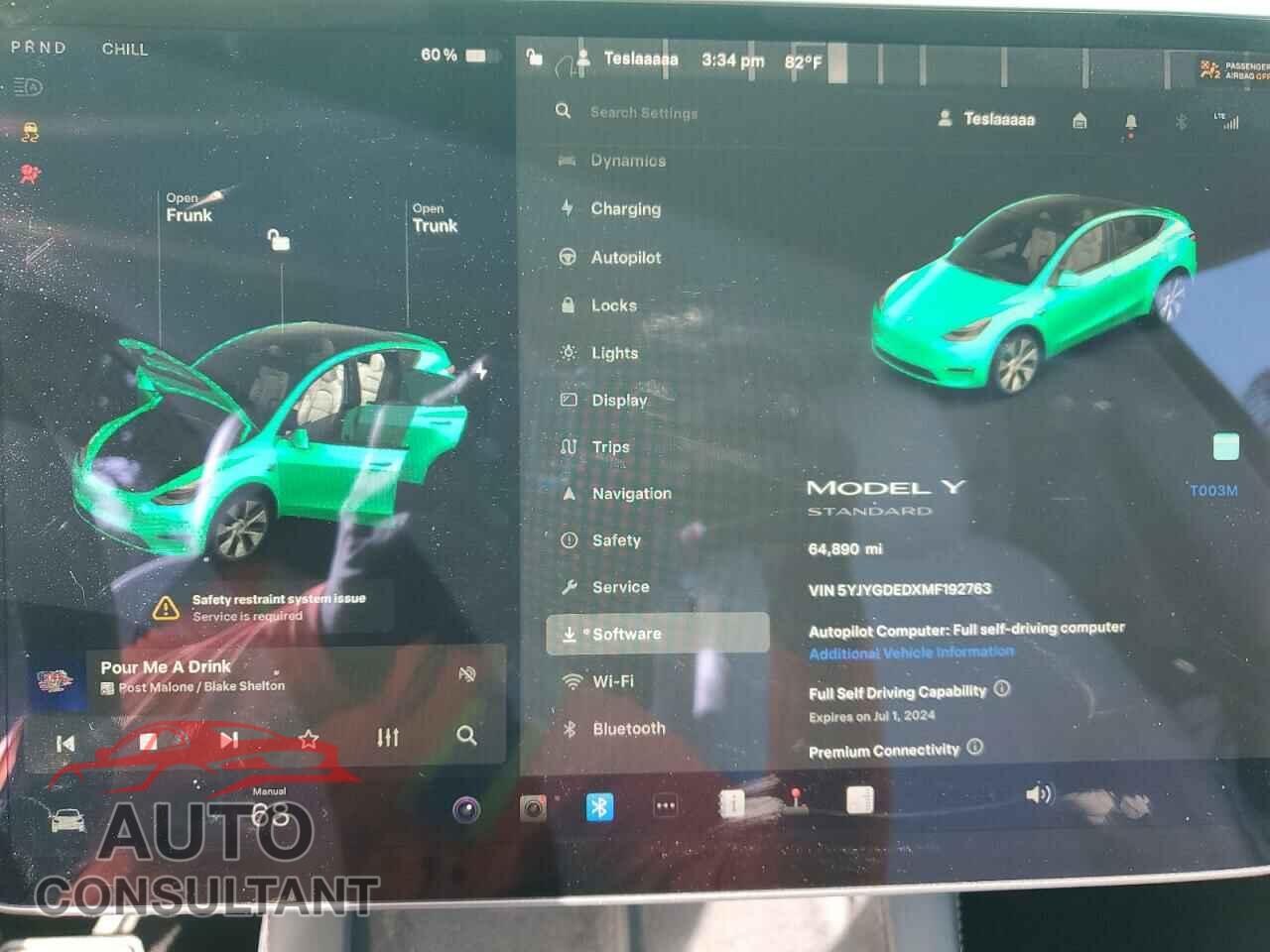 TESLA MODEL Y 2021 - 5YJYGDEDXMF192763