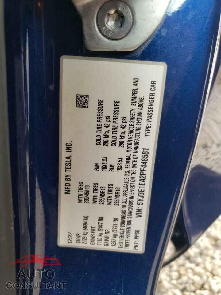TESLA MODEL 3 2023 - 5YJ3E1EA2PF448581