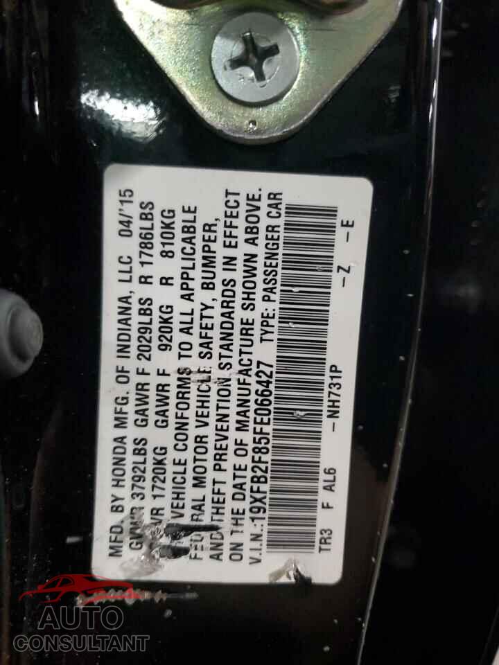 HONDA CIVIC 2015 - 19XFB2F85FE066427