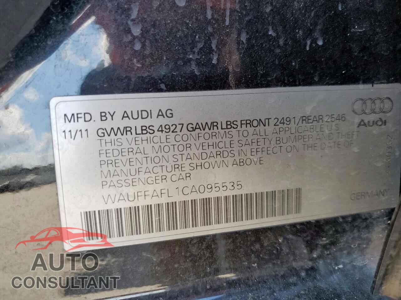 AUDI A4 2012 - WAUFFAFL1CA095535