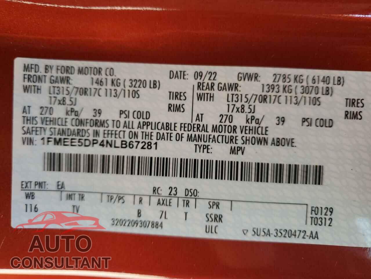 FORD BRONCO 2022 - 1FMEE5DP4NLB67281