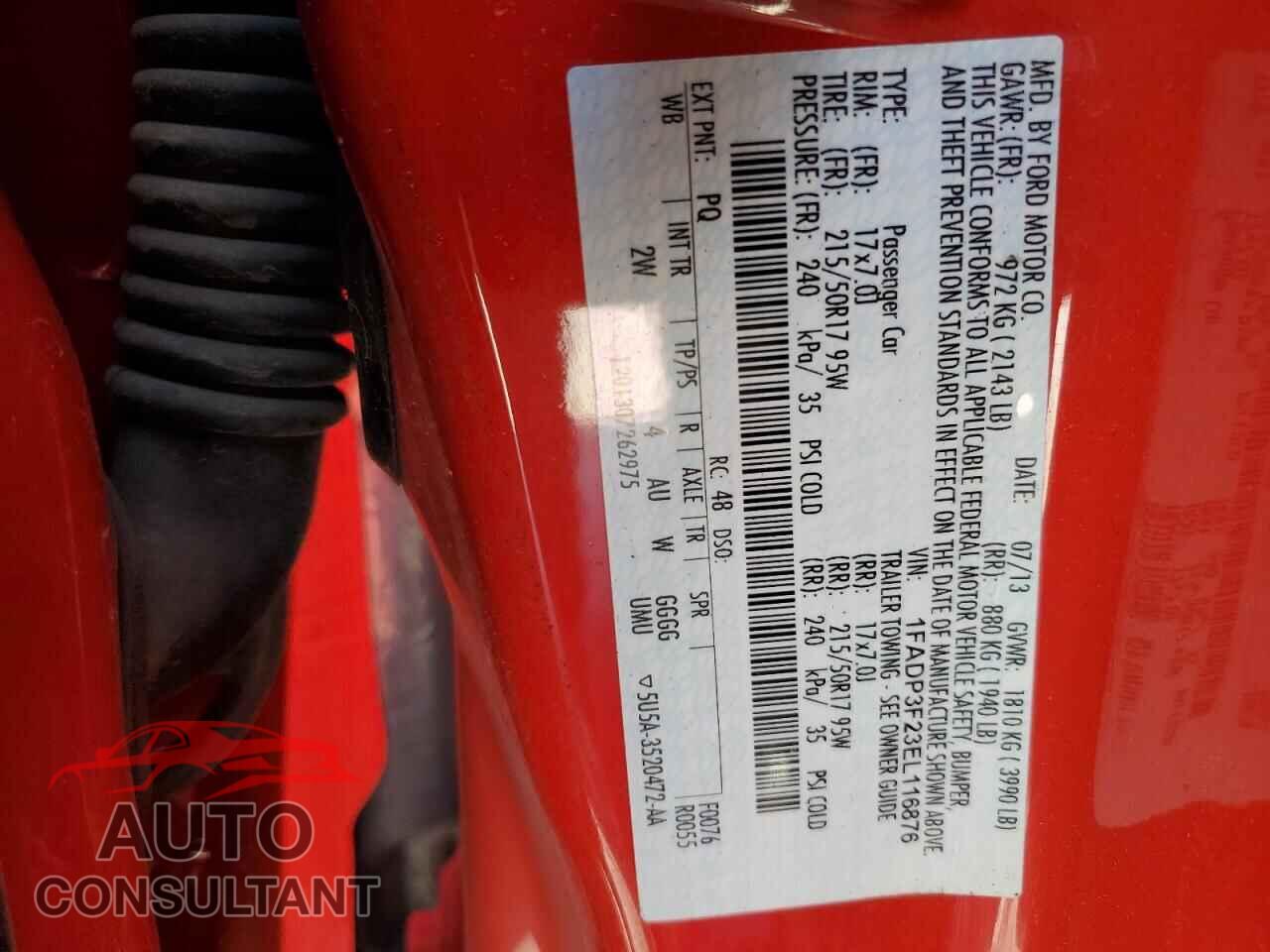 FORD FOCUS 2014 - 1FADP3F23EL116876