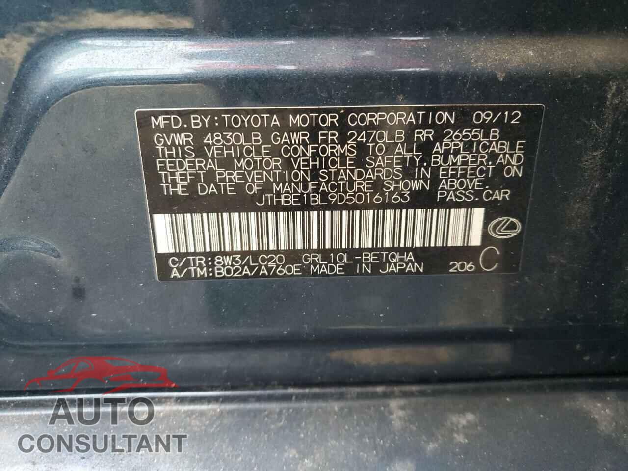 LEXUS GS350 2013 - JTHBE1BL9D5016163
