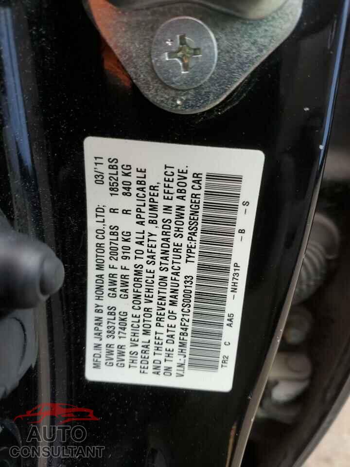 HONDA CIVIC 2012 - JHMFB4F21CS000133