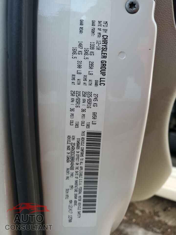 DODGE CARAVAN 2011 - 2D4RN3DG3BR640488