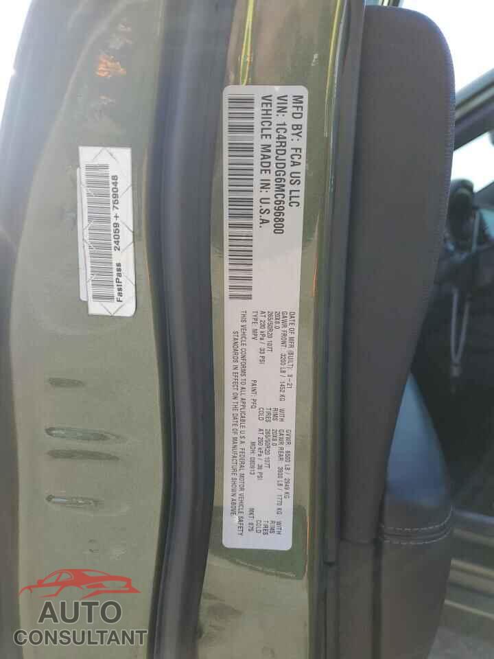 DODGE DURANGO 2021 - 1C4RDJDG6MC696800