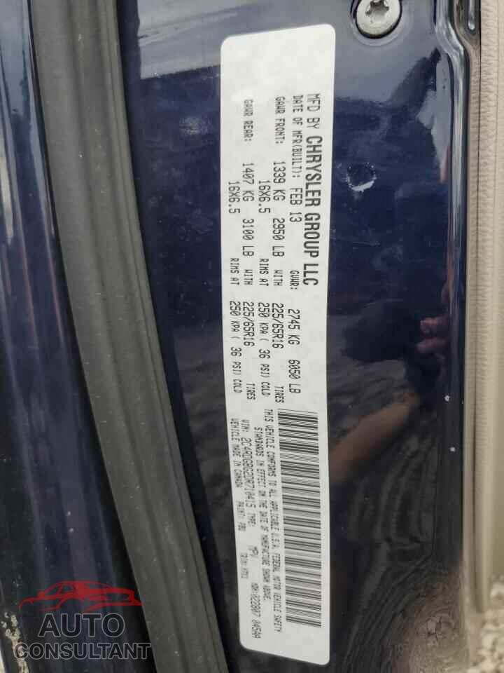 DODGE CARAVAN 2013 - 2C4RDGBG2DR710415