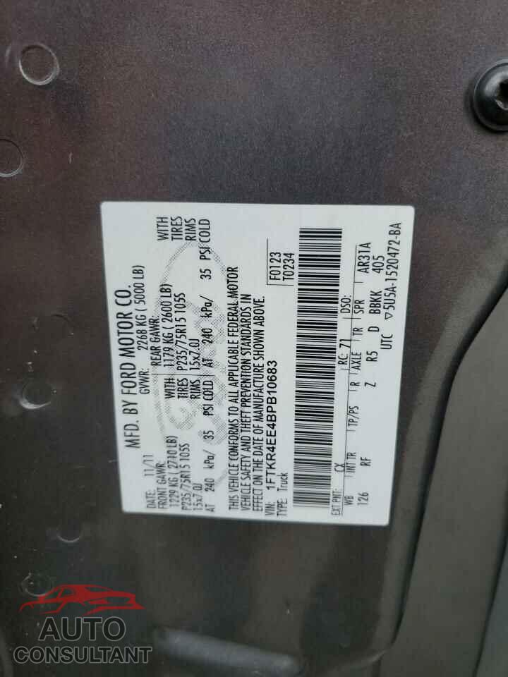 FORD RANGER 2011 - 1FTKR4EE4BPB10683