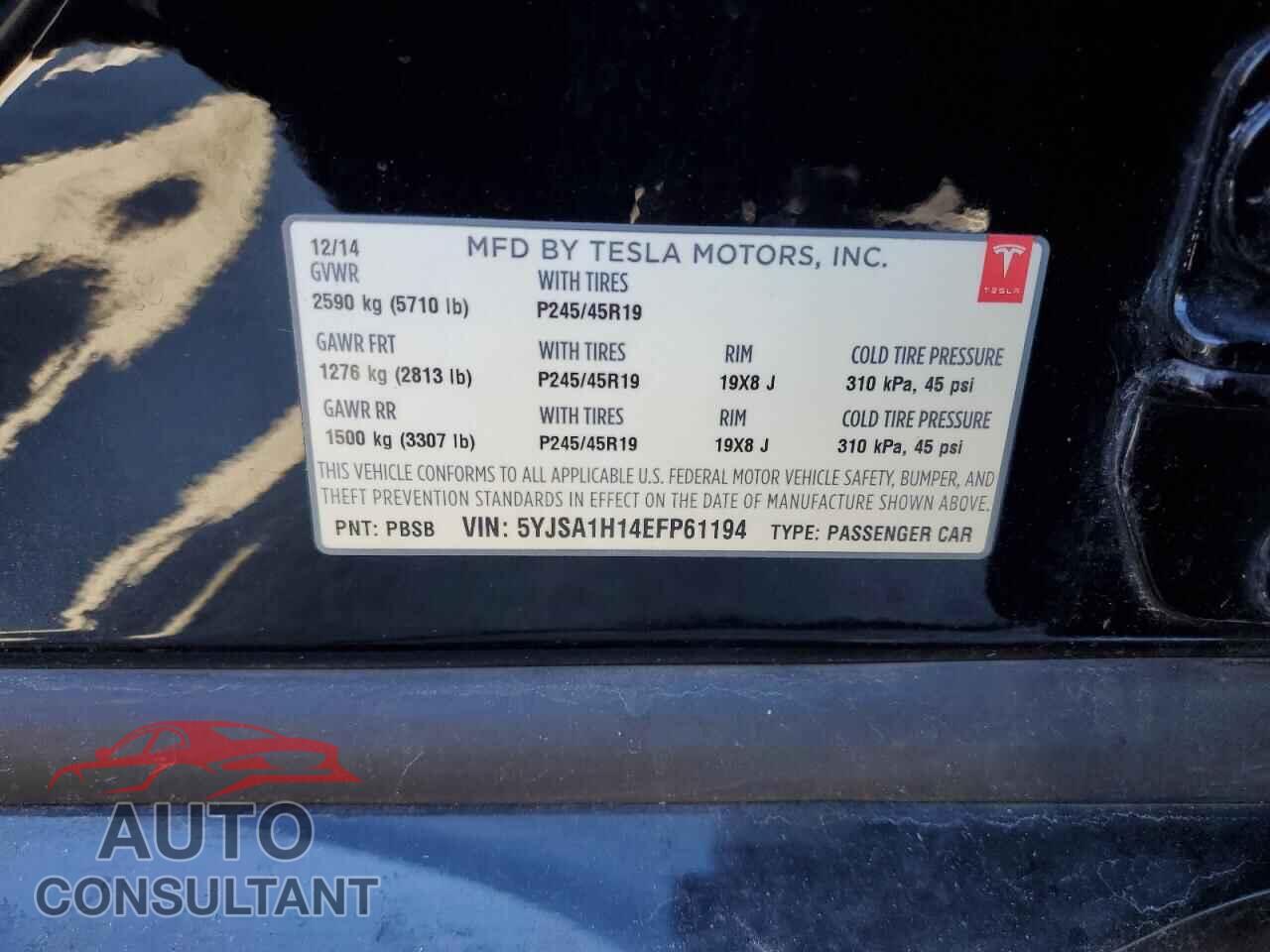 TESLA MODEL S 2014 - 5YJSA1H14EFP61194
