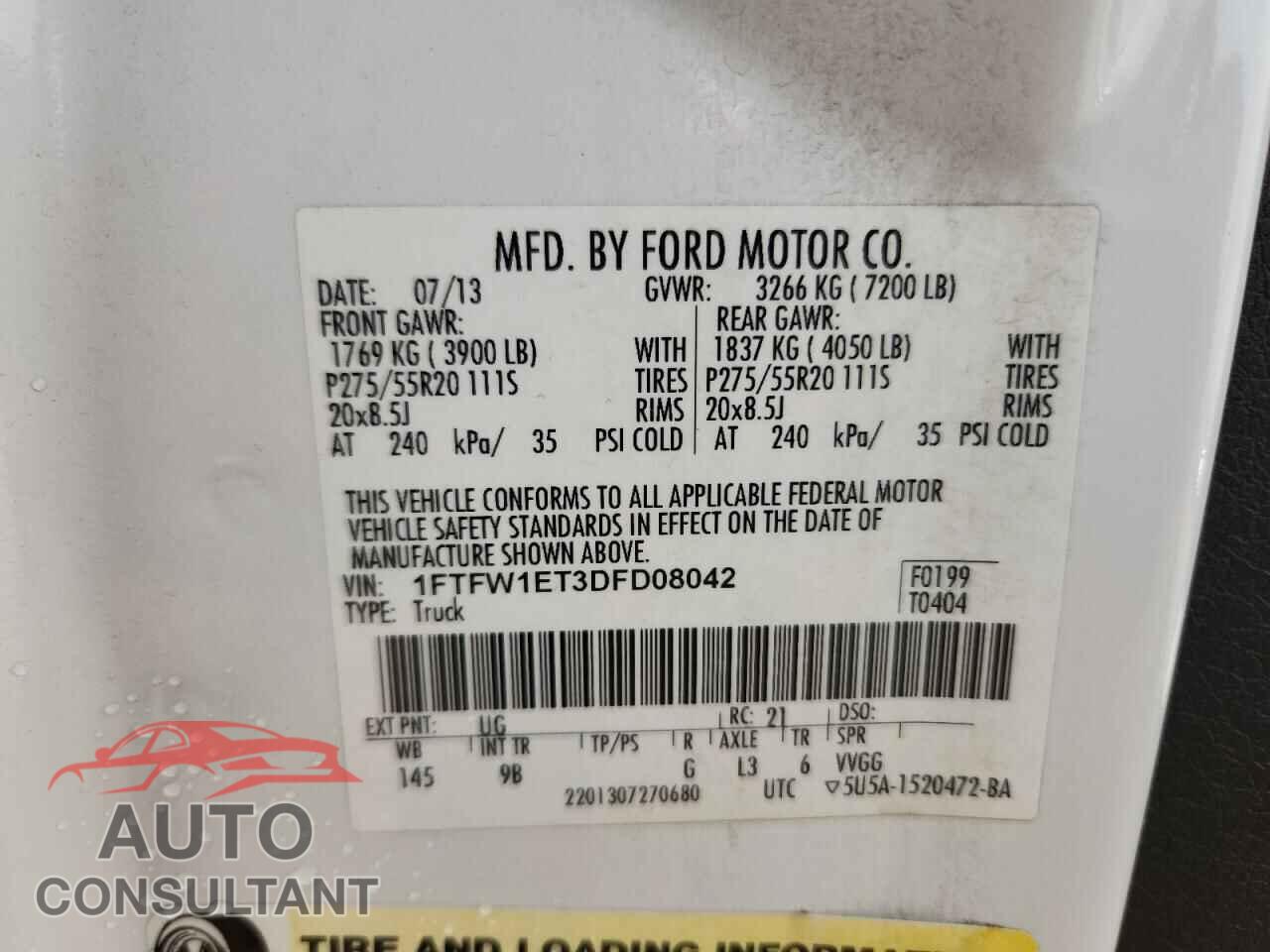 FORD F-150 2013 - 1FTFW1ET3DFD08042
