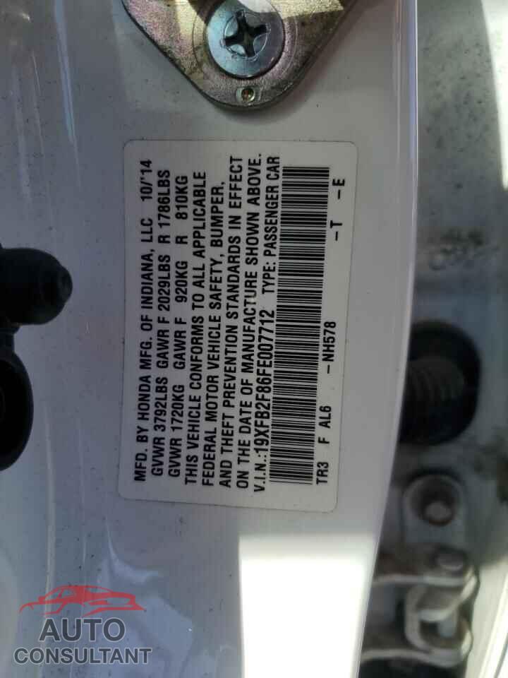 HONDA CIVIC 2015 - 19XFB2F86FE007712