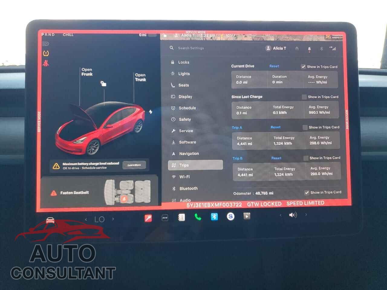 TESLA MODEL 3 2021 - 5YJ3E1EBXMF003722