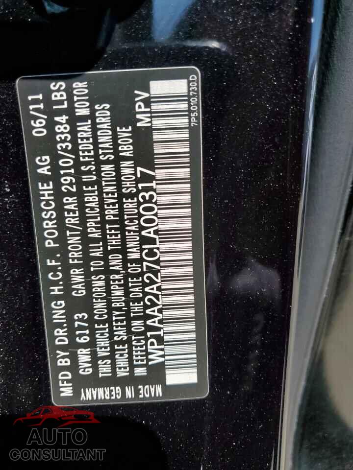 PORSCHE CAYENNE 2012 - WP1AA2A27CLA00317