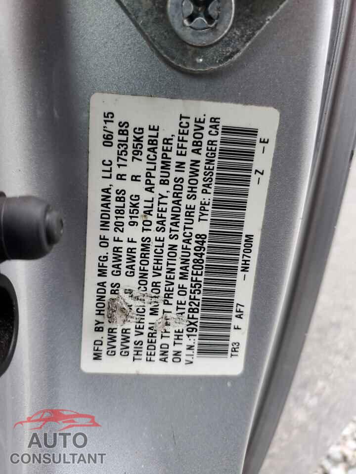 HONDA CIVIC 2015 - 19XFB2F55FE084948
