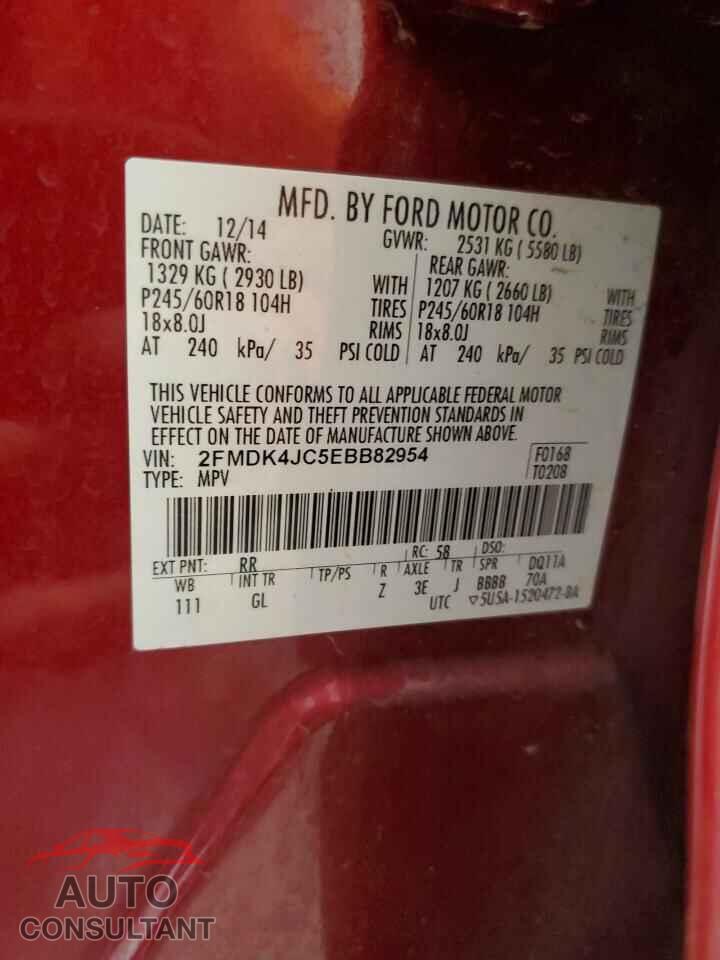 FORD EDGE 2014 - 2FMDK4JC5EBB82954