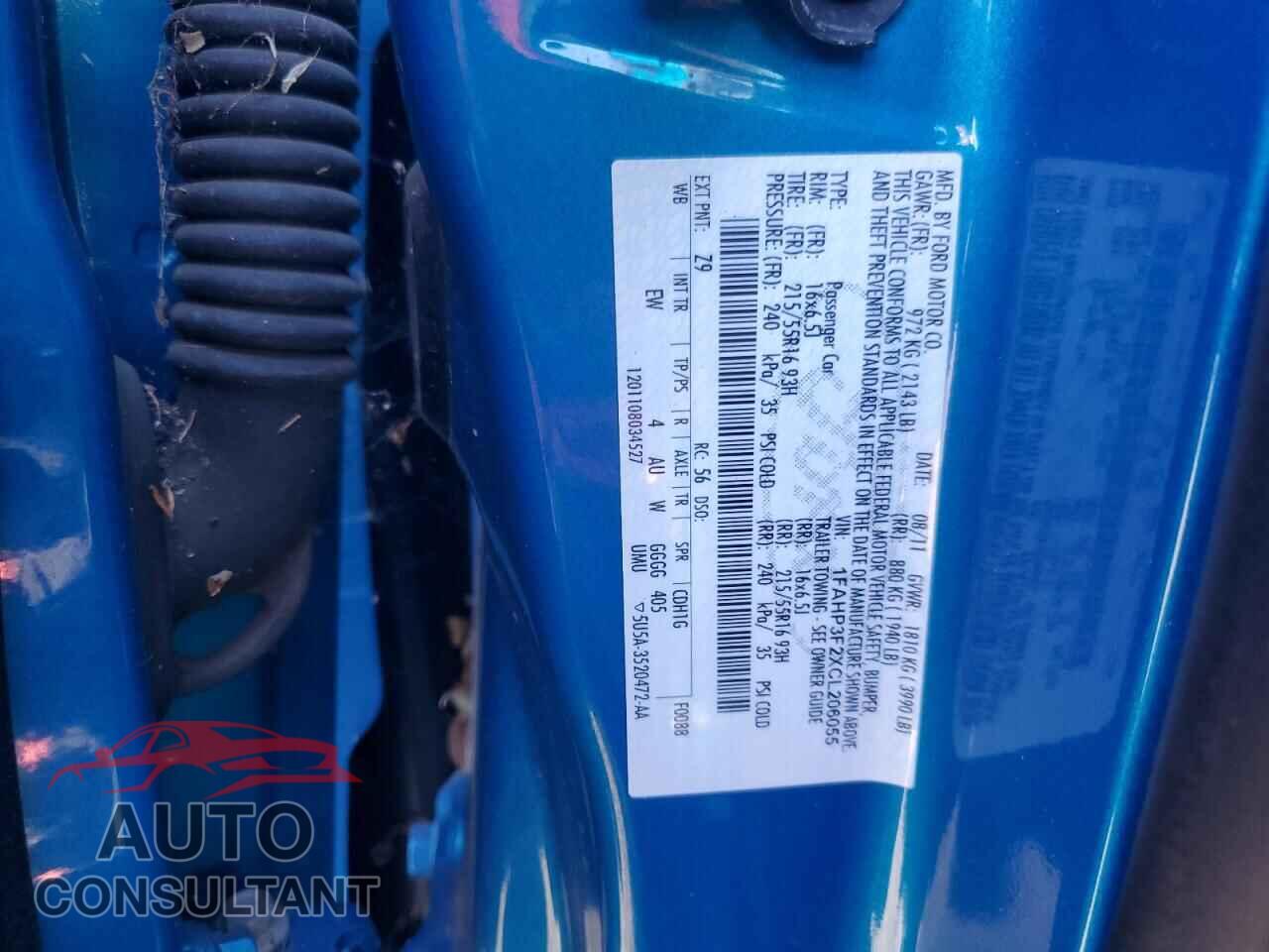 FORD FOCUS 2012 - 1FAHP3F2XCL206055