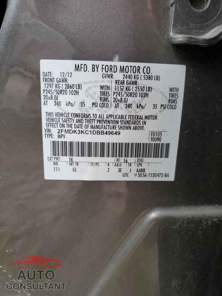 FORD EDGE 2013 - 2FMDK3KC1DBB49649
