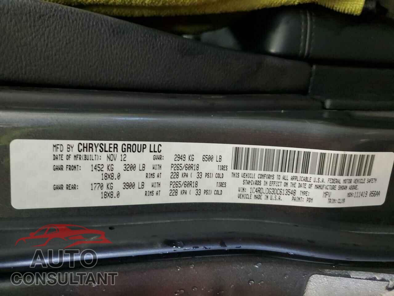 DODGE DURANGO 2013 - 1C4RDJDG3DC613548