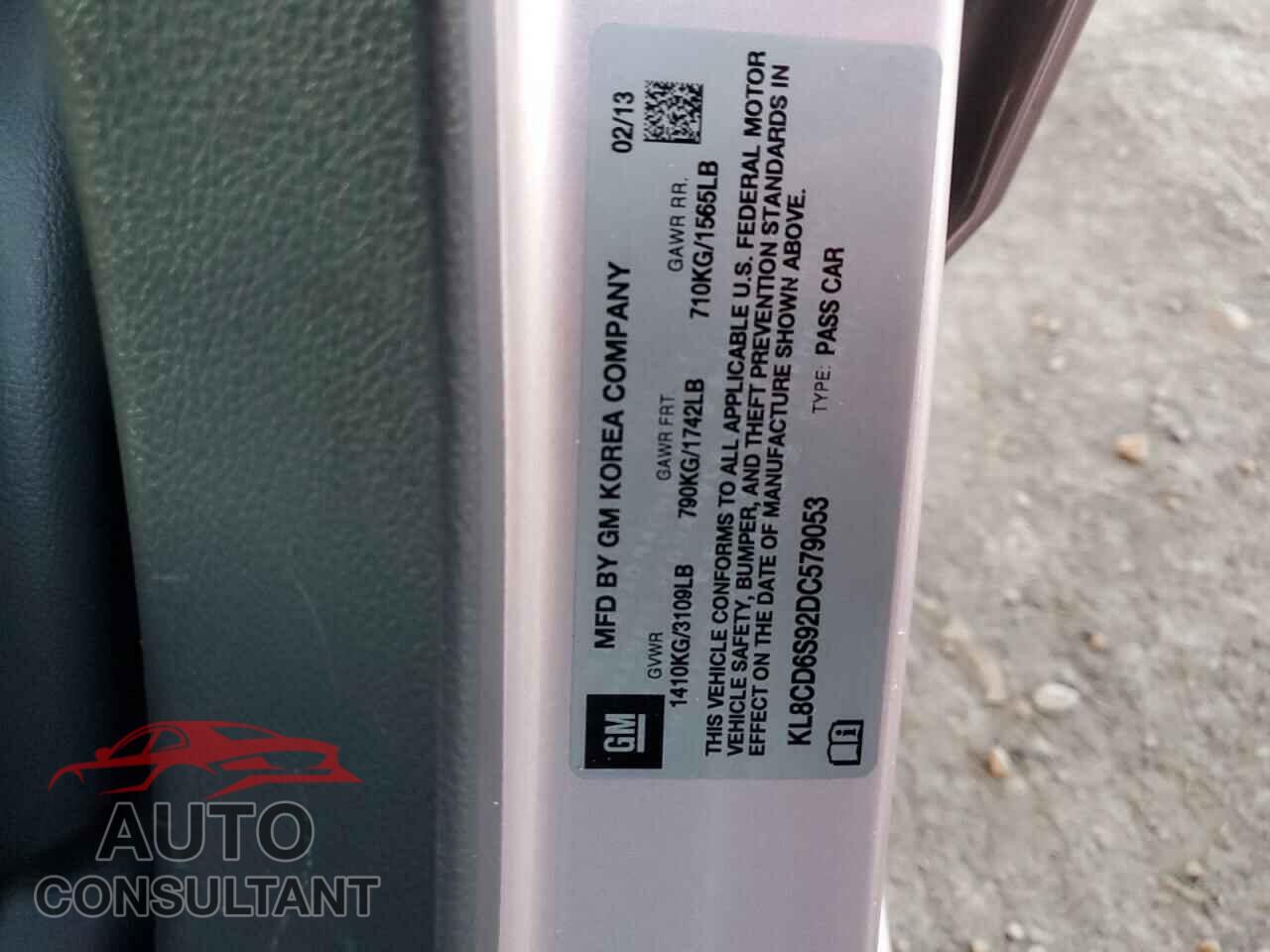 CHEVROLET SPARK 2013 - KL8CD6S92DC579053