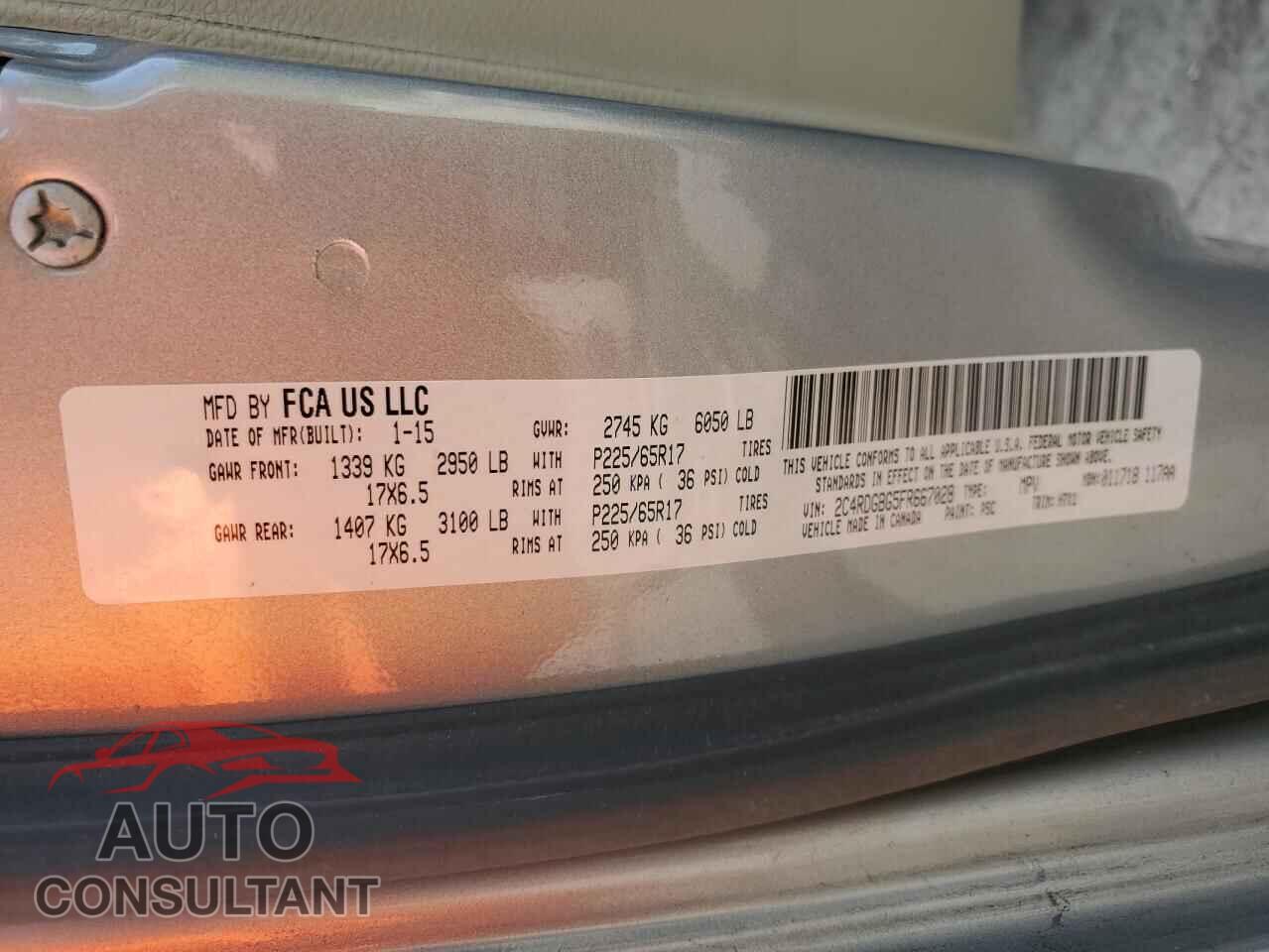 DODGE CARAVAN 2015 - 2C4RDGBG5FR667028