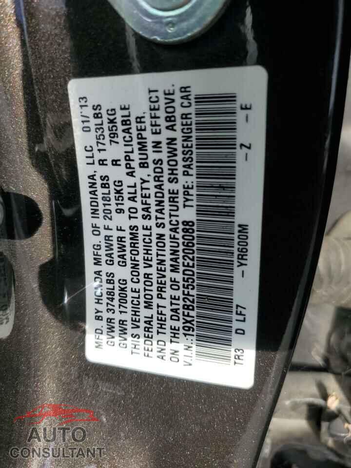 HONDA CIVIC 2013 - 19XFB2F55DE206088