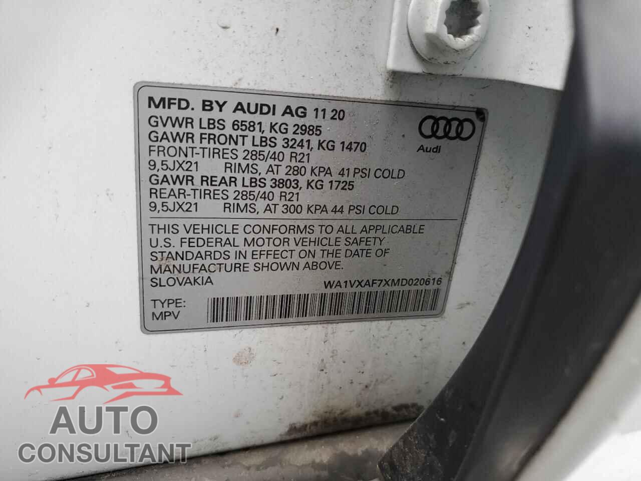 AUDI Q7 2021 - WA1VXAF7XMD020616