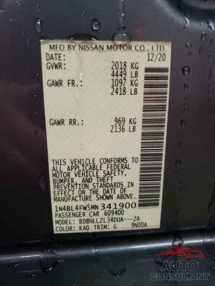 NISSAN ALTIMA 2021 - 1N4BL4FW5MN341900