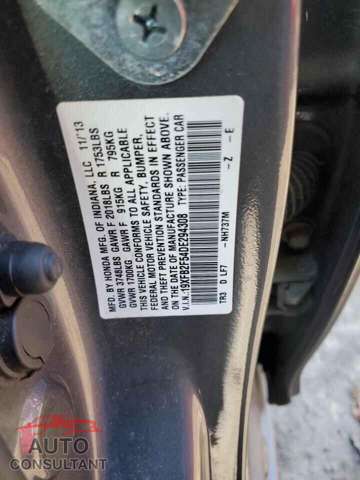 HONDA CIVIC 2013 - 19XFB2F54DE294308