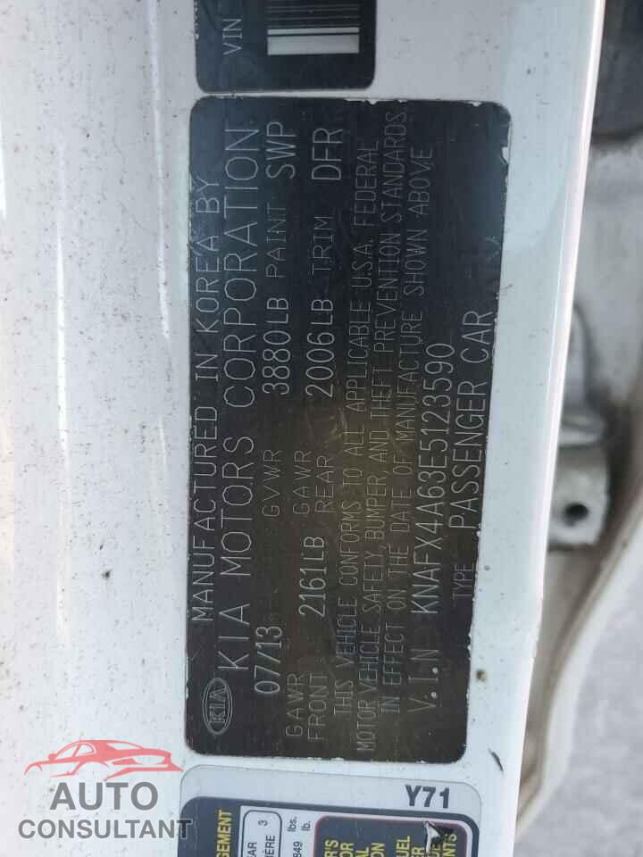 KIA FORTE 2014 - KNAFX4A63E5123590